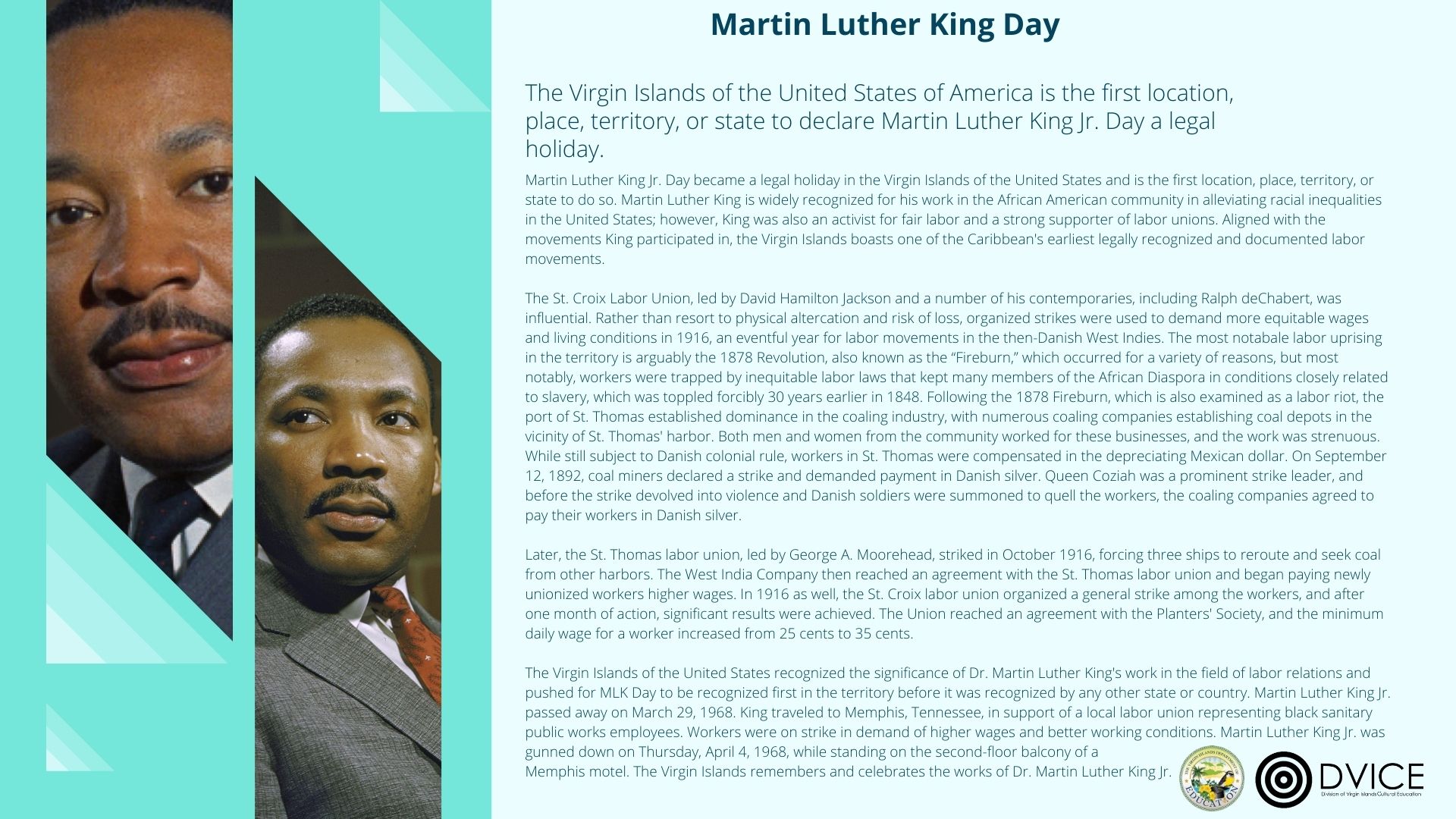 Recognize labor unions and Dr. Martin Luther King's pro-union advocacy.